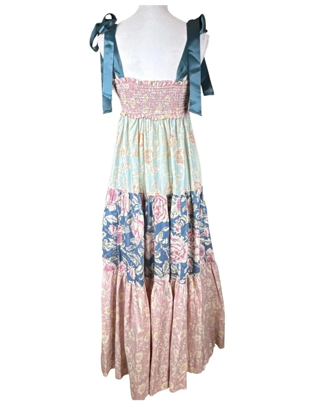 FREE PEOPLE Bluebell Mixed Print Cotton Maxi Dress